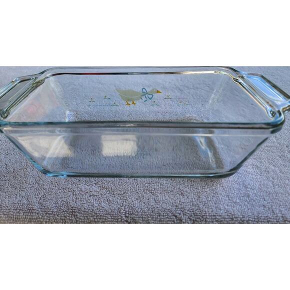 VTG 1987 Blue Ribbon Goose Anchor Hocking Loaf Dish Baking 1.5 Quart Retro - Picture 11 of 13